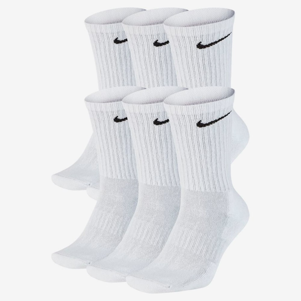 Everyday Cushioned Training Crew Dri-FIT Socks 6Pr, White/Black#67789