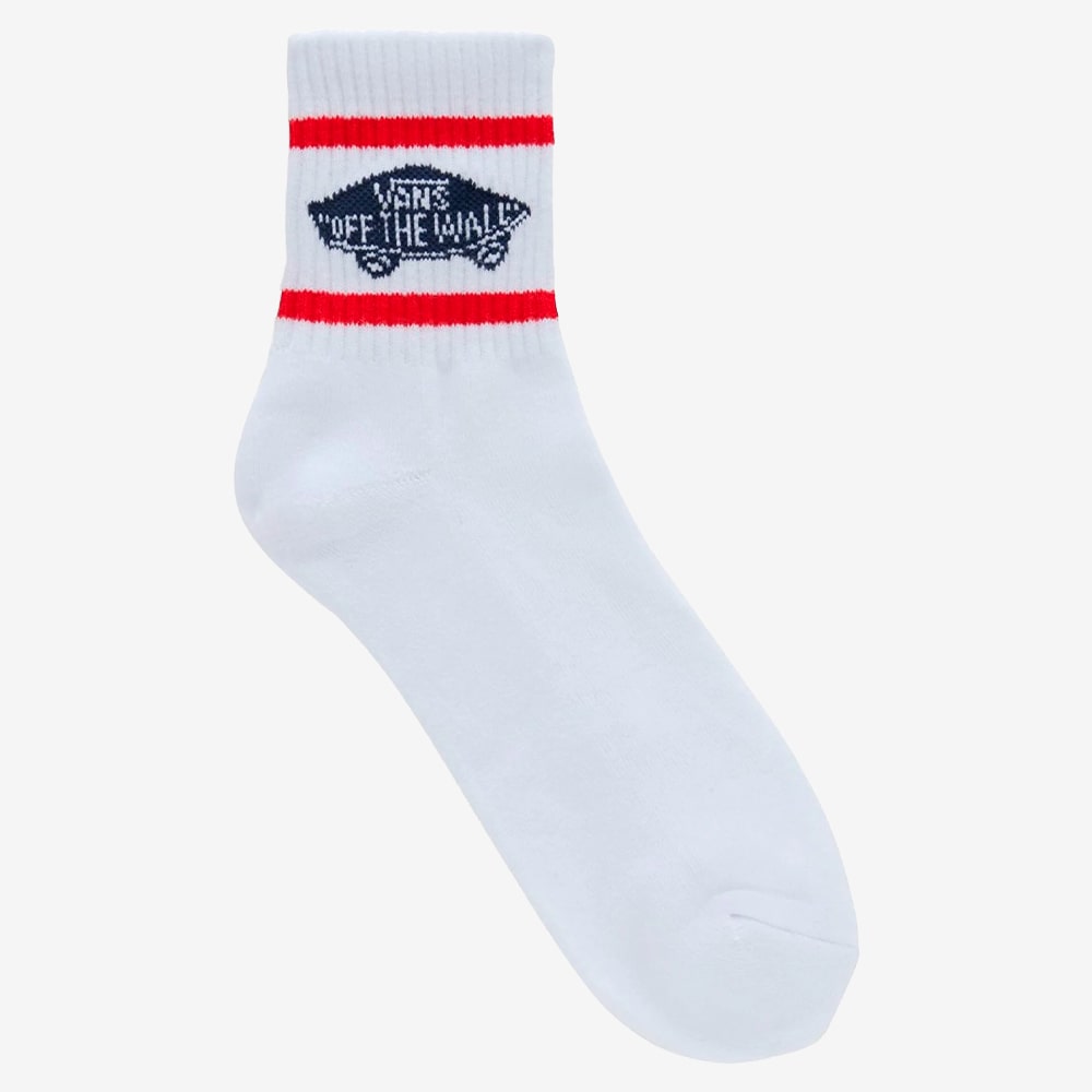 Art Half Crew Socks, White/Black/Red#101283