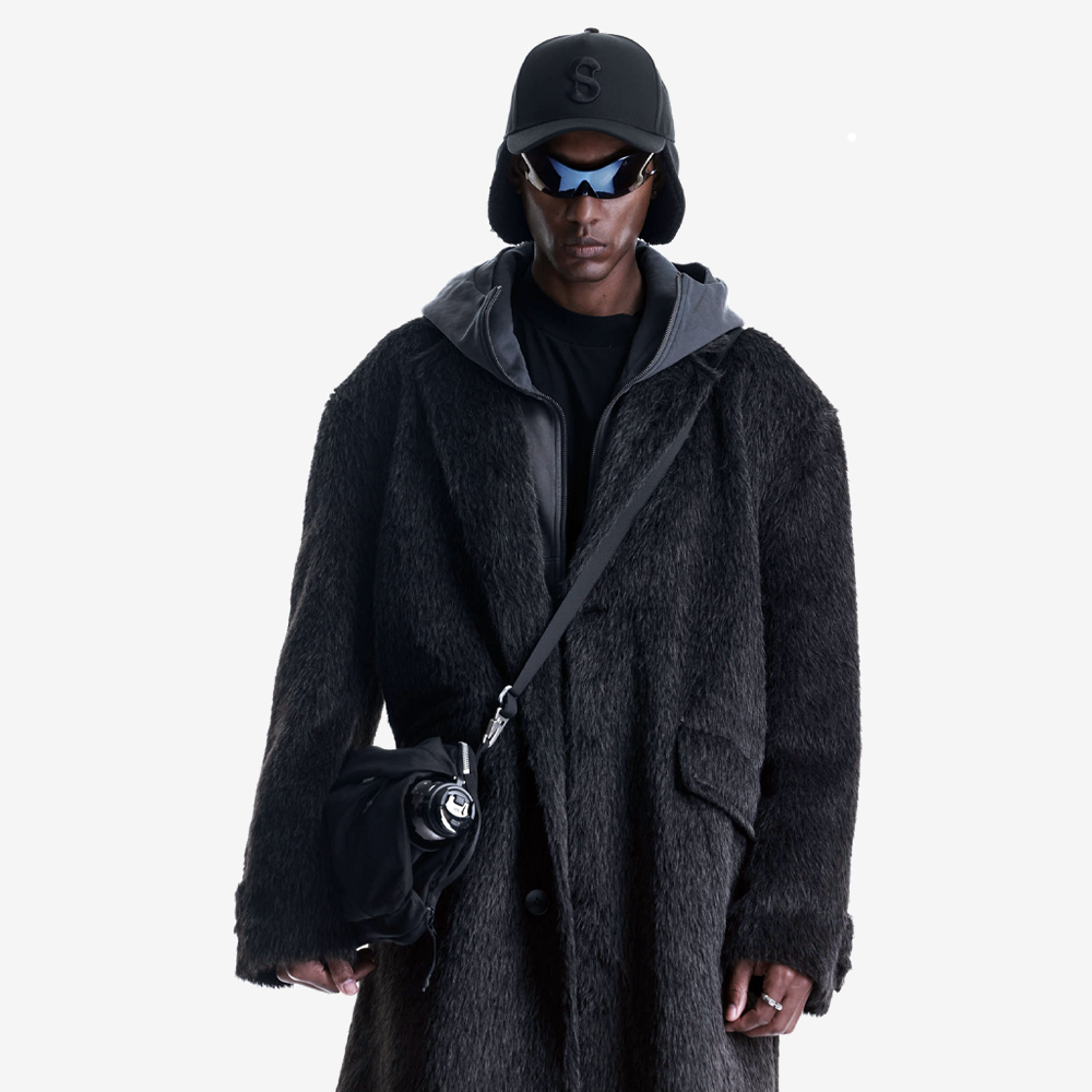 MAGNA Textured Coat, Black#115647