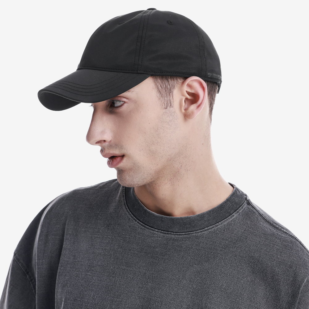 6-Panel Minimalist Cap, Black/Black#111907
