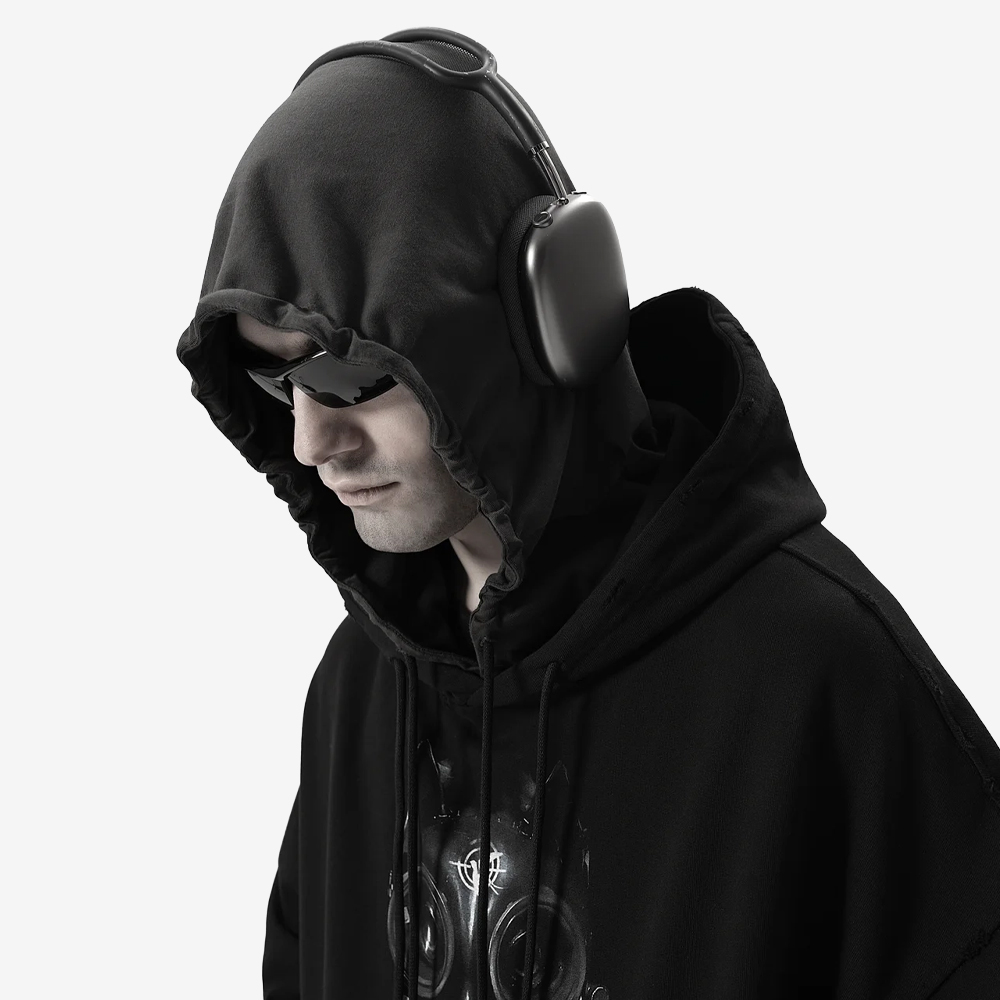 GASMASK Hoodie, Black/Grey#113026