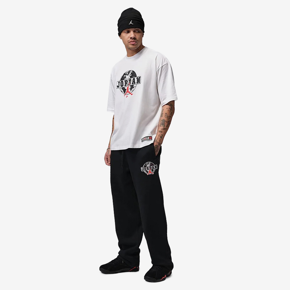 Brooklyn Embroirded Fleece Pants, Black/Chile Red#115251