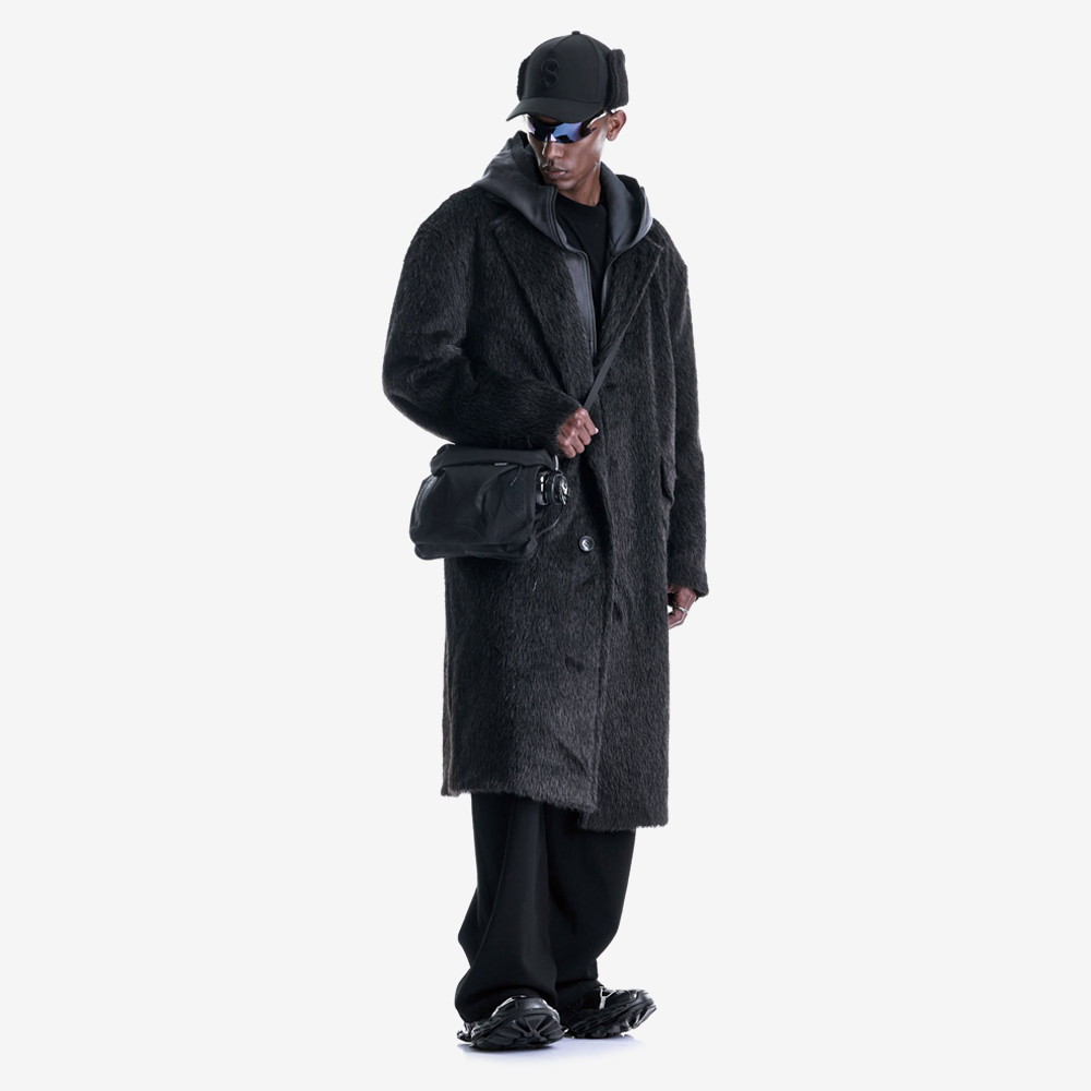 MAGNA Textured Coat, Black#115645
