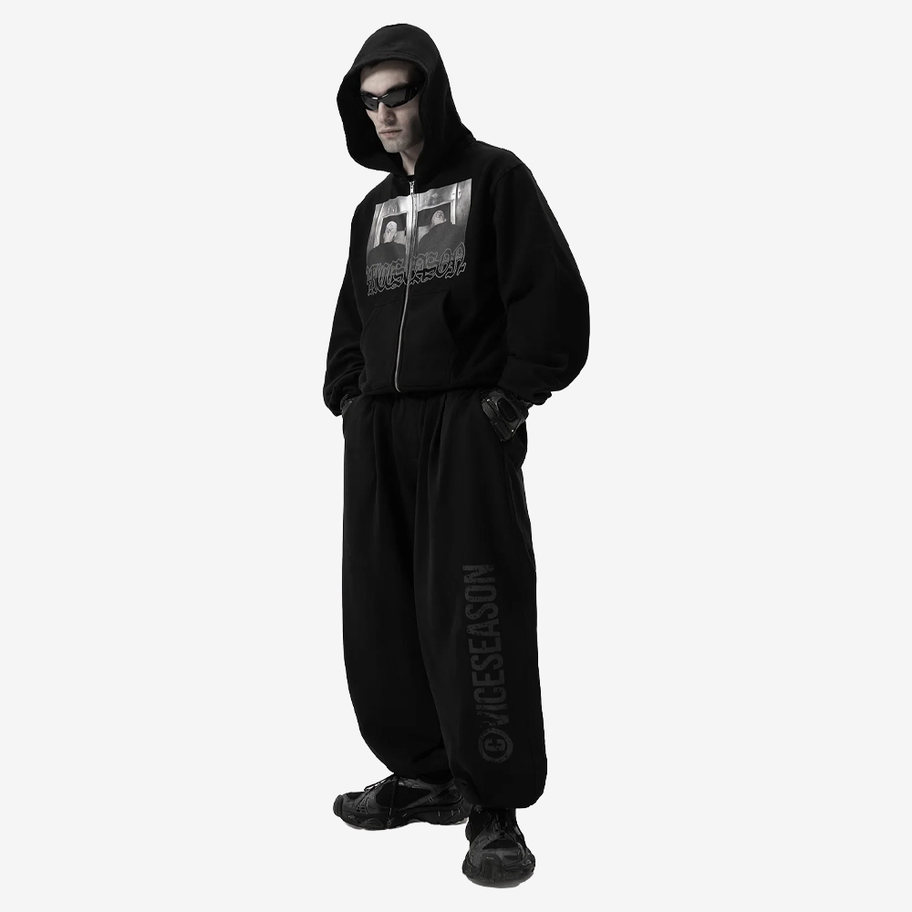 BLACKOUT Full-Zip Hoodie, Black#113020