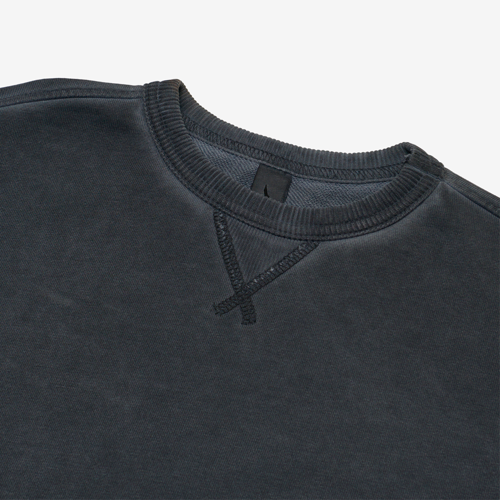 Washed Tag Logo Sweatshirt, Black#104638