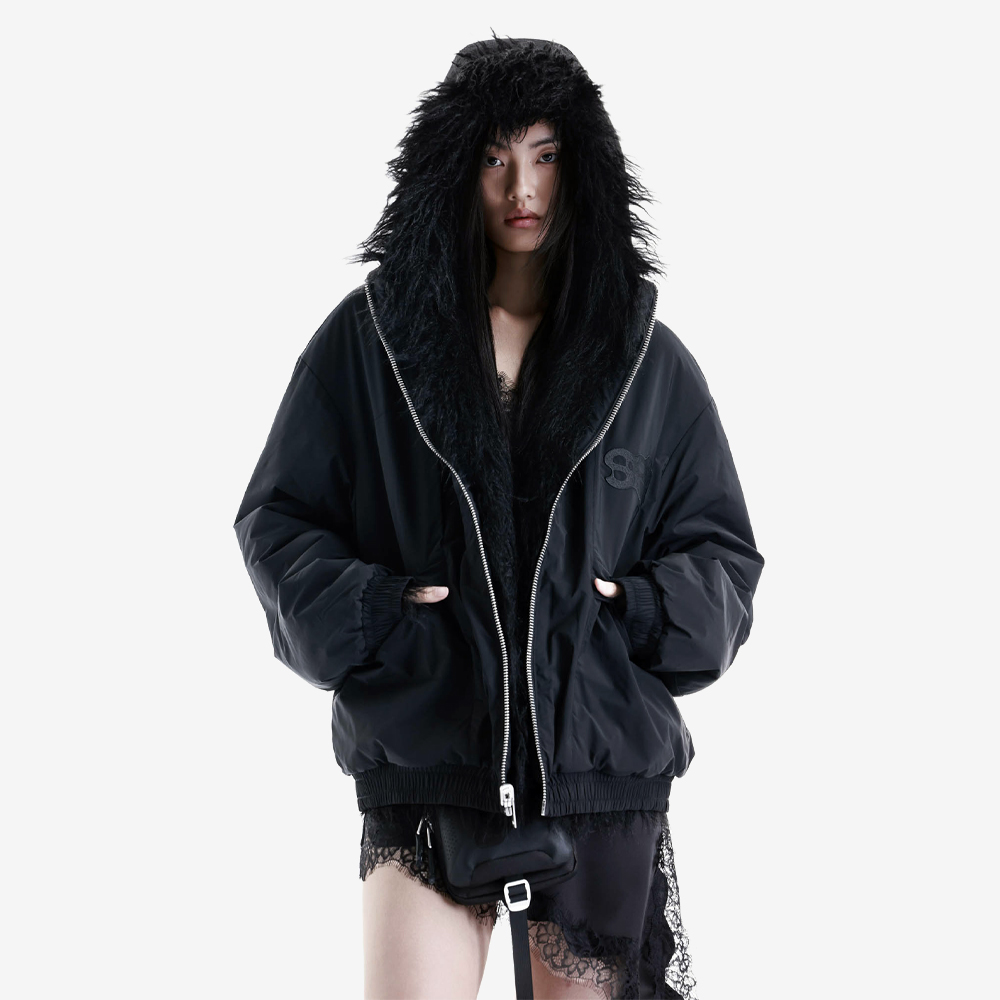 VOID Two‑Sided Bomber Jacket, Black#115690