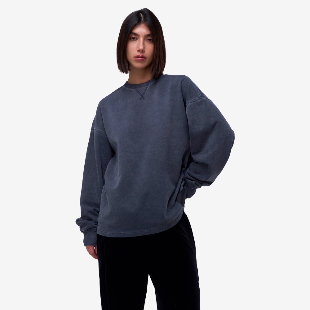 Washed Tag Logo Sweatshirt, Black#104635
