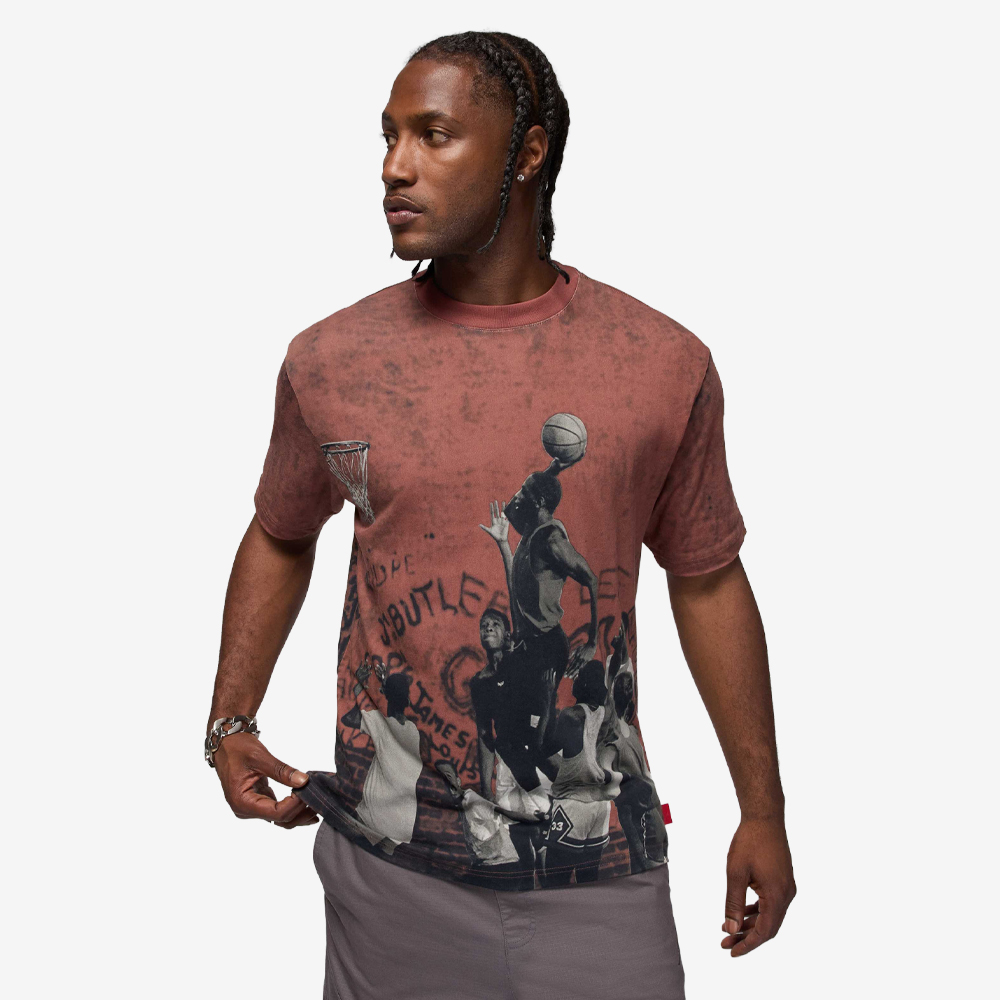AJ 85 Playground Dunk Graphic T-Shirt, Wings Jordan Red/Black#113947