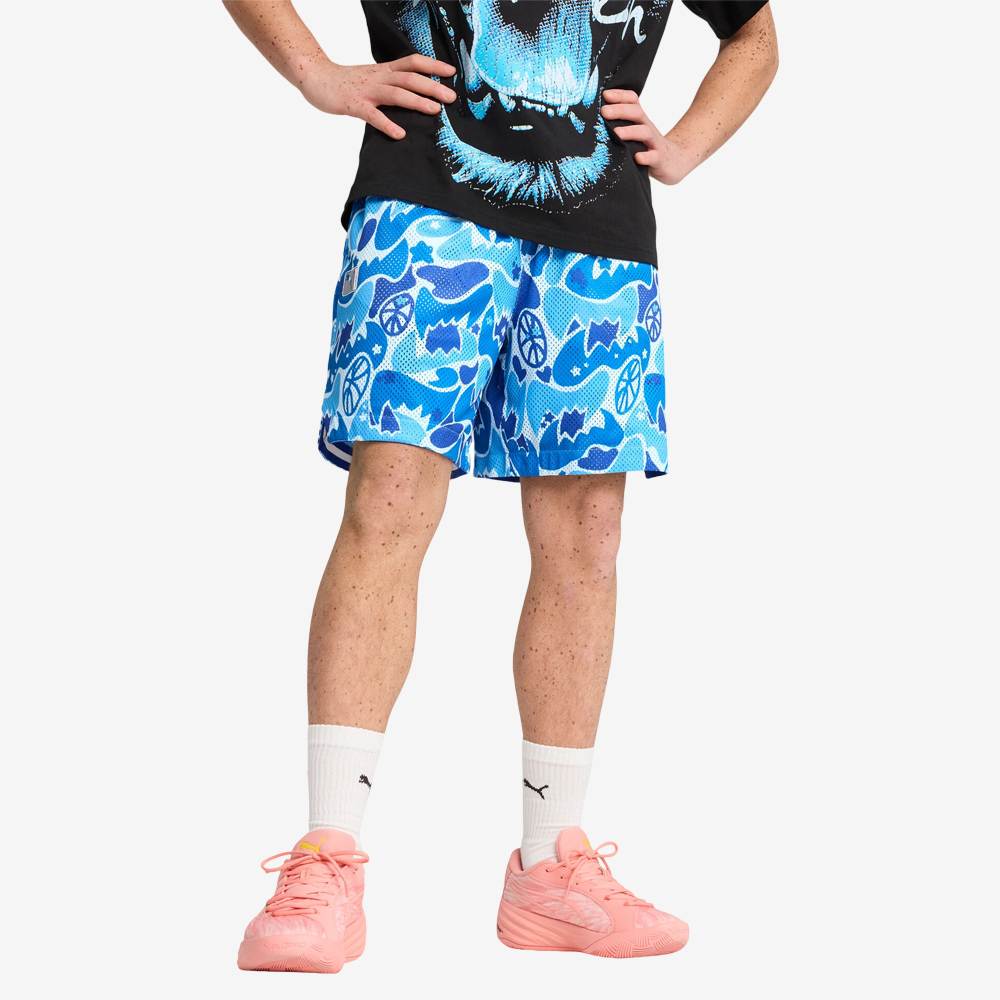 Jaws Camo AOP Reversible Shorts, Camo Blue