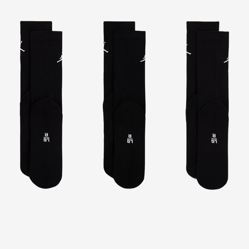 Everyday Crew Socks 3Pr, Black/White#111786