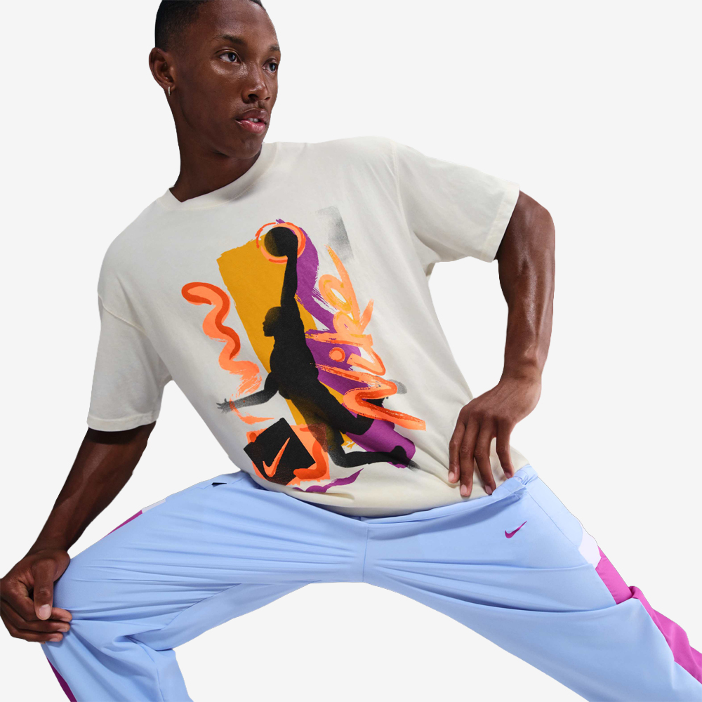 Colorful Basketball T-Shirt, Coconut Milk#110974