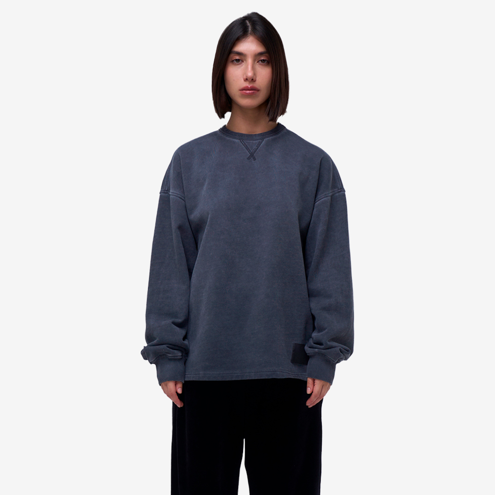 Washed Tag Logo Sweatshirt, Black#104634