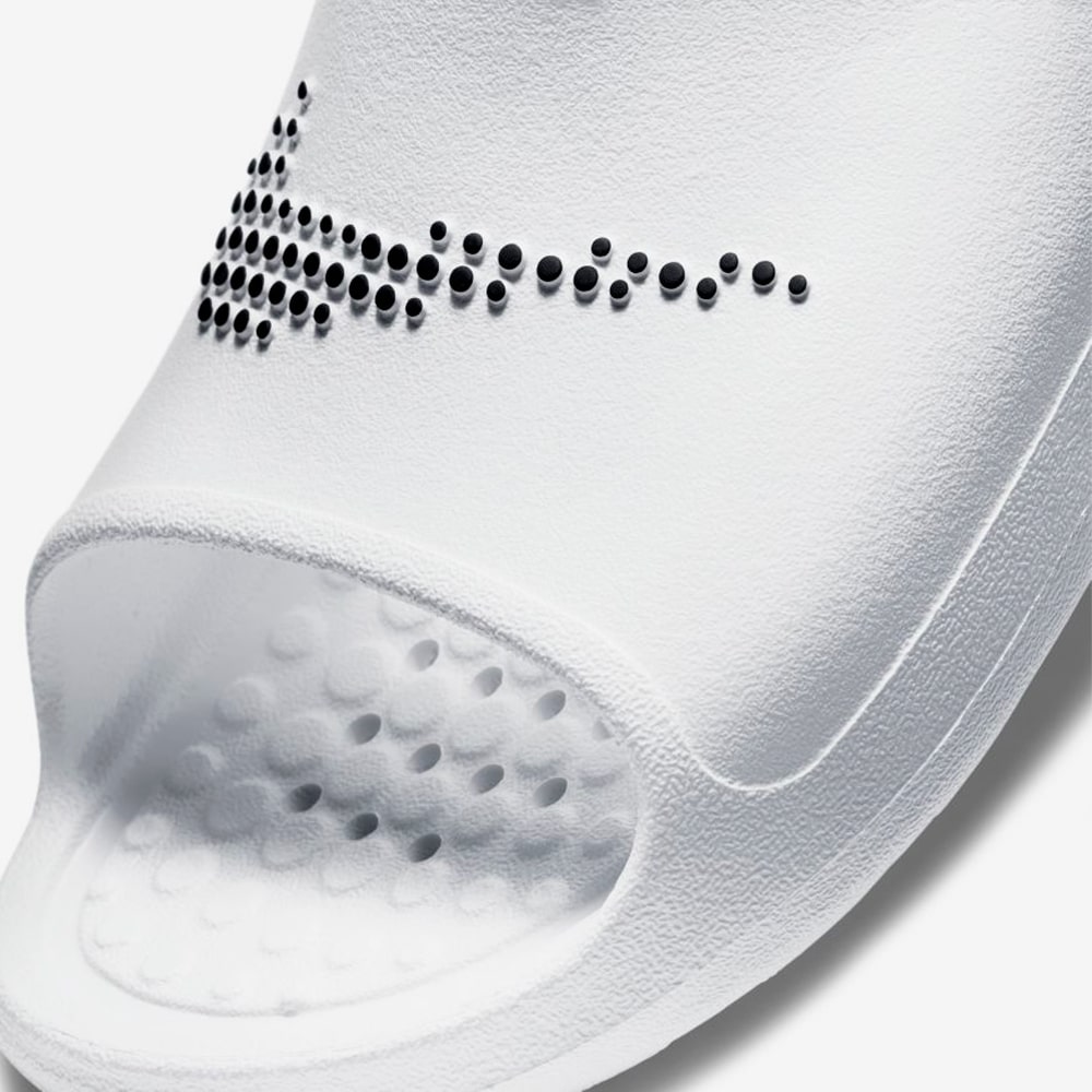 Victori One Shower Slide, White/White/Black
