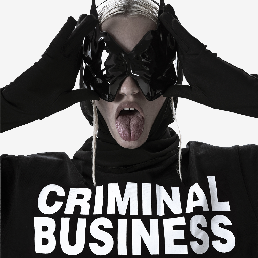 CRIMINAL BUSINESS Tee, Black/White#112970