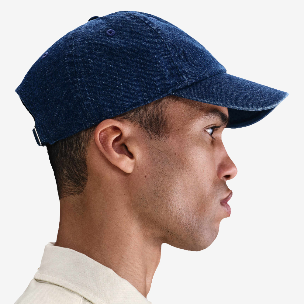 Unstructured Denim Cap, College Navy/White#113345