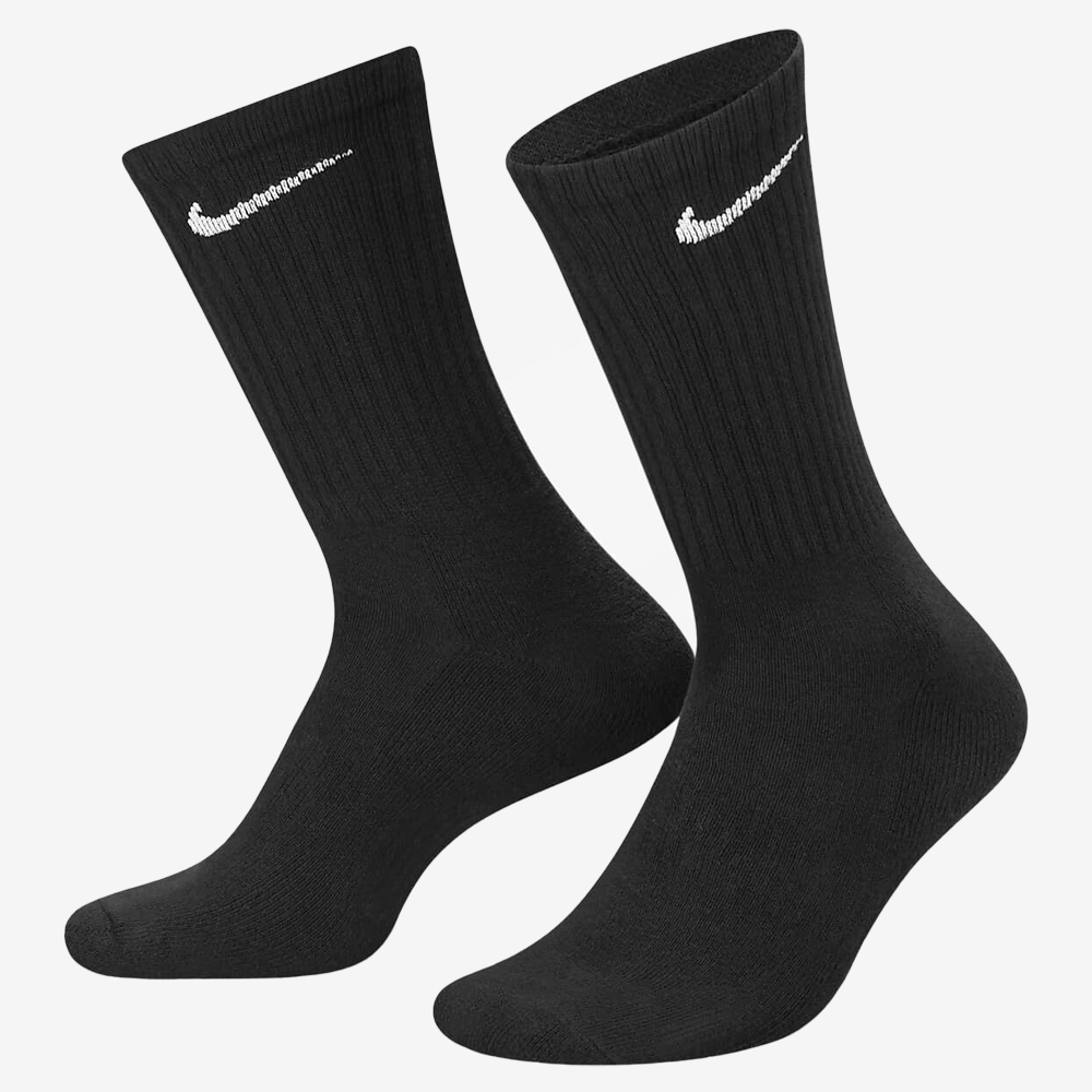 Everyday Cushioned Training Crew Dri-FIT Socks 6Pr, Black/White#103473
