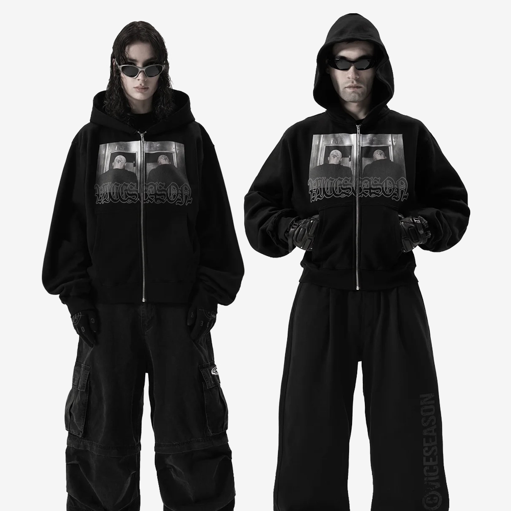 BLACKOUT Full-Zip Hoodie, Black