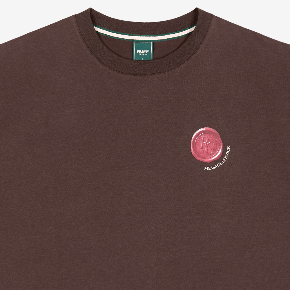 Message Service T-Shirt, Brown#113249
