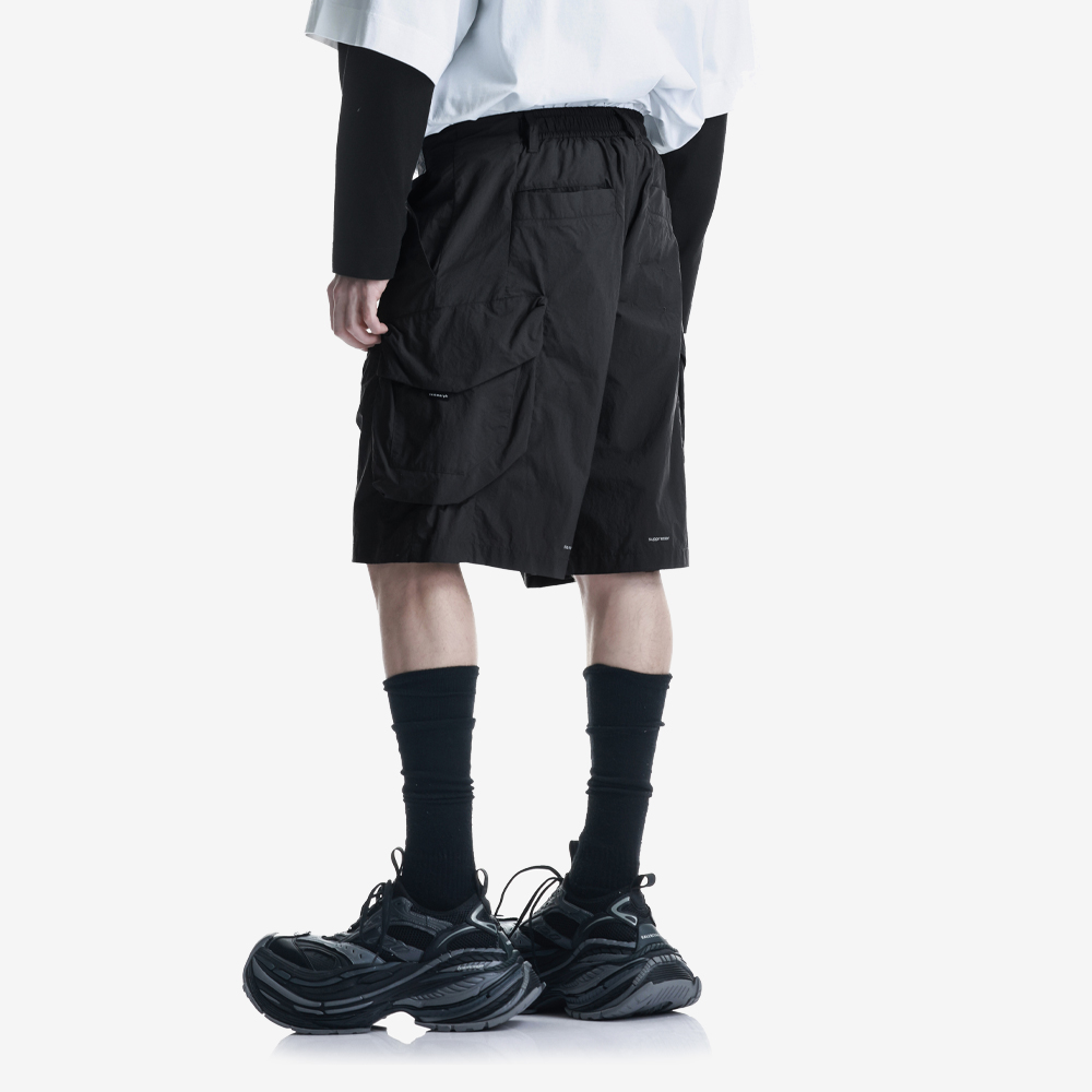 VANTH Lightweight Cargo Shorts, Black/Black