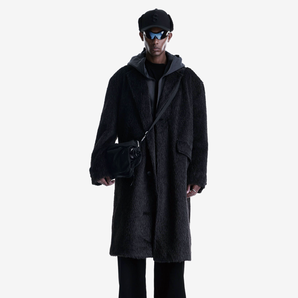 MAGNA Textured Coat, Black