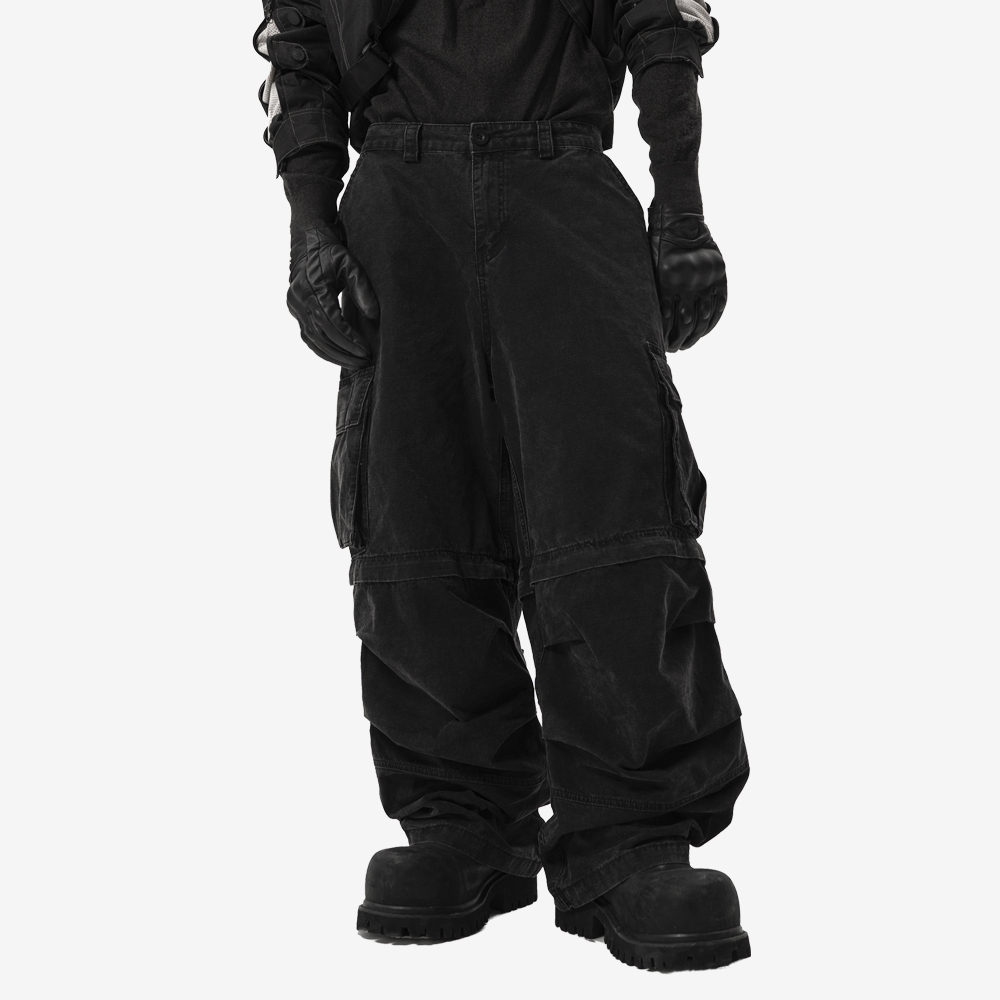 BLACK OPS Cargo Jeans, Black/White#113000