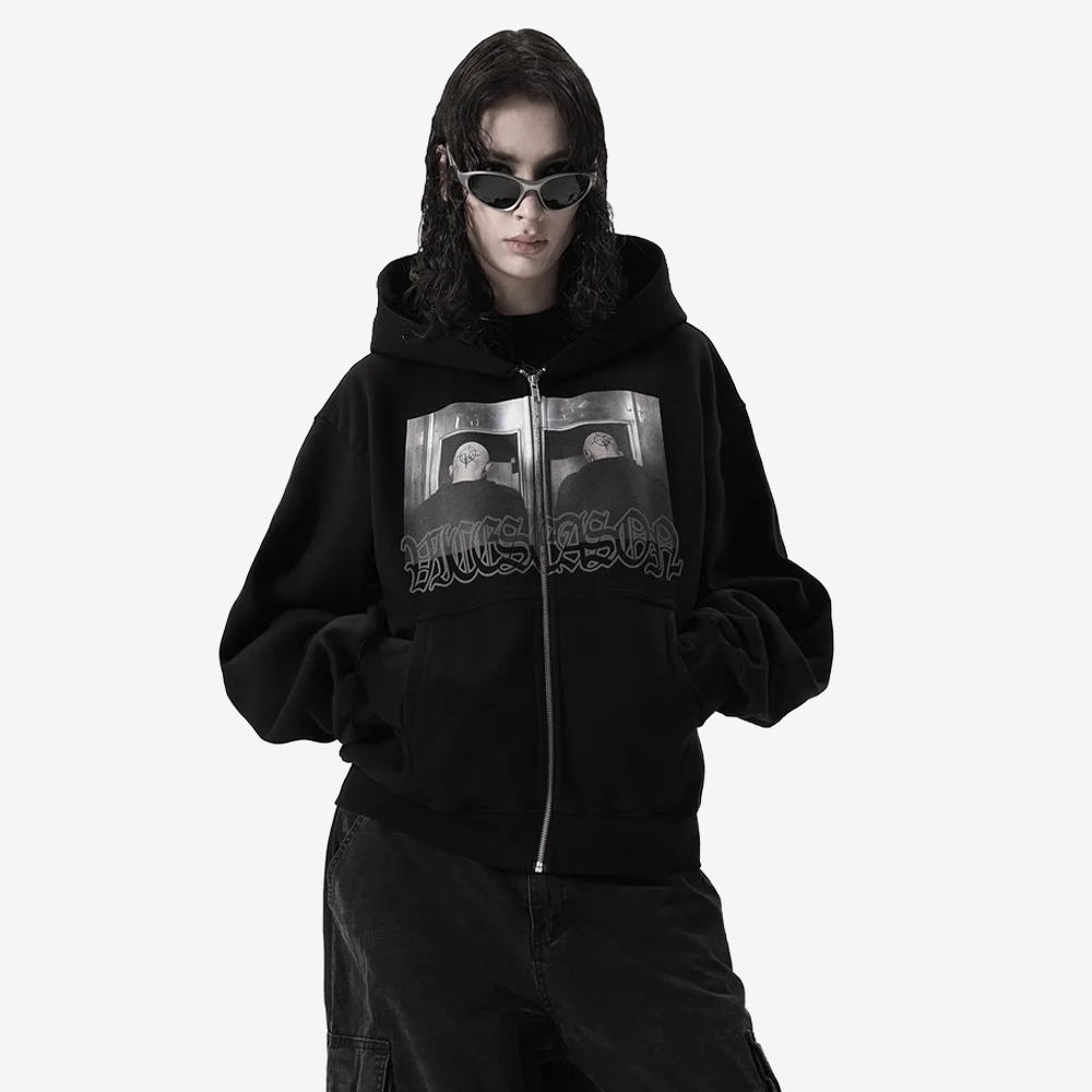BLACKOUT Full-Zip Hoodie, Black#113017