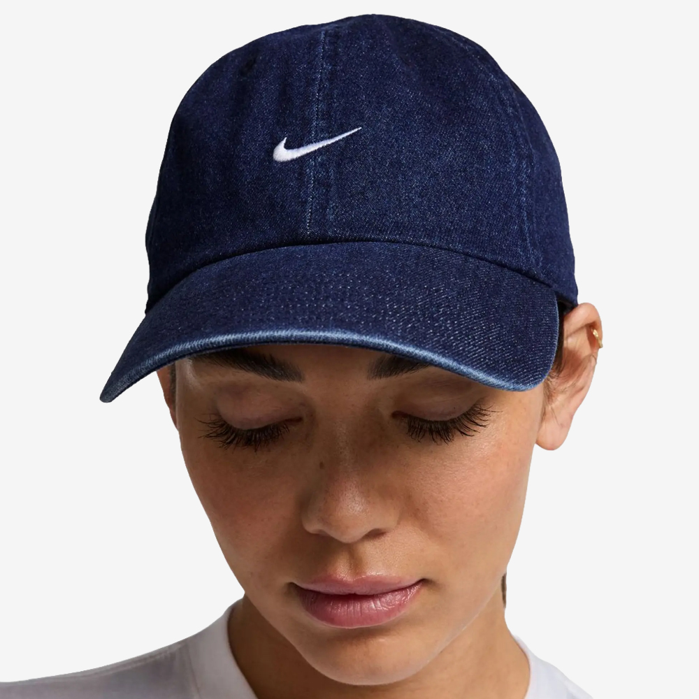 Unstructured Denim Cap, College Navy/White