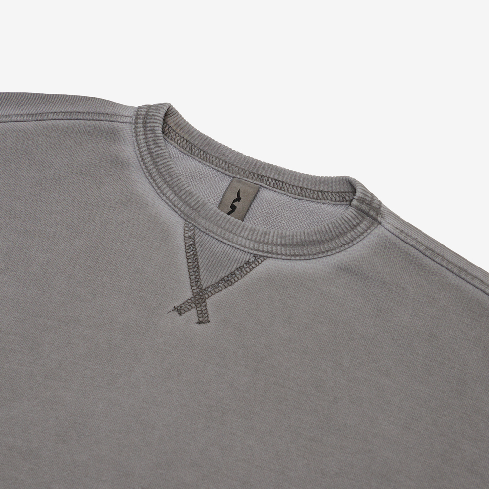 Washed Tag Logo Sweatshirt, Grey#104620