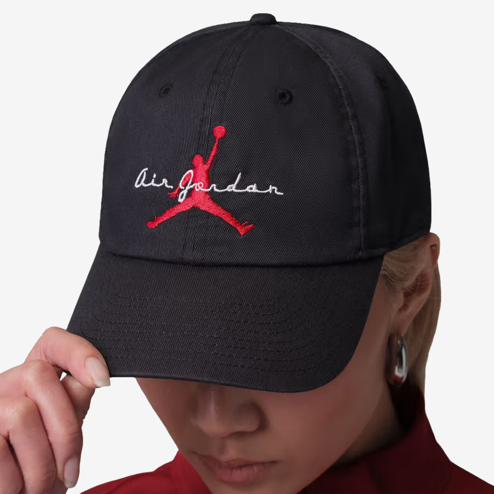 Club Cap Unstructured Adjustable Hat, Black/White/University Red#111691
