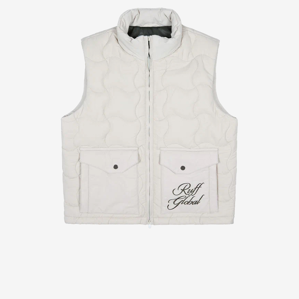 Quilted Vest, Beige#115845