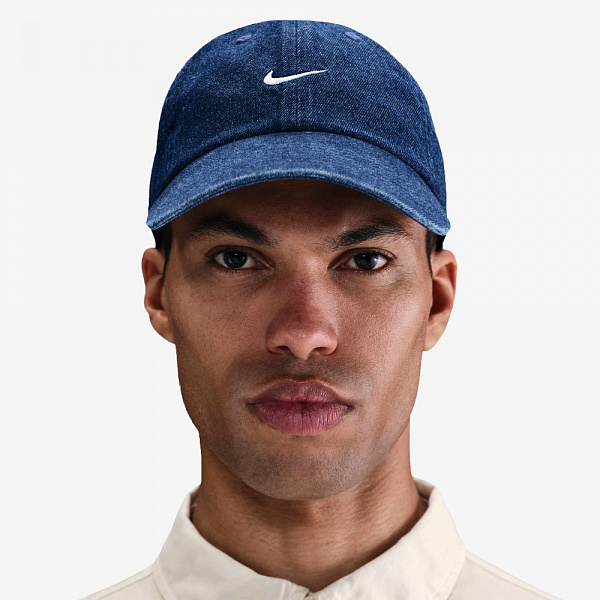Unstructured Denim Cap, College Navy/White