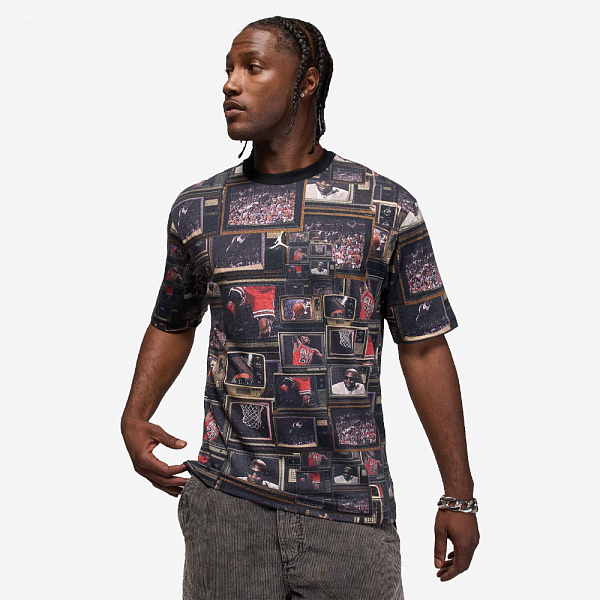 Brooklyn TV Printed T-Shirt, Black/Sail