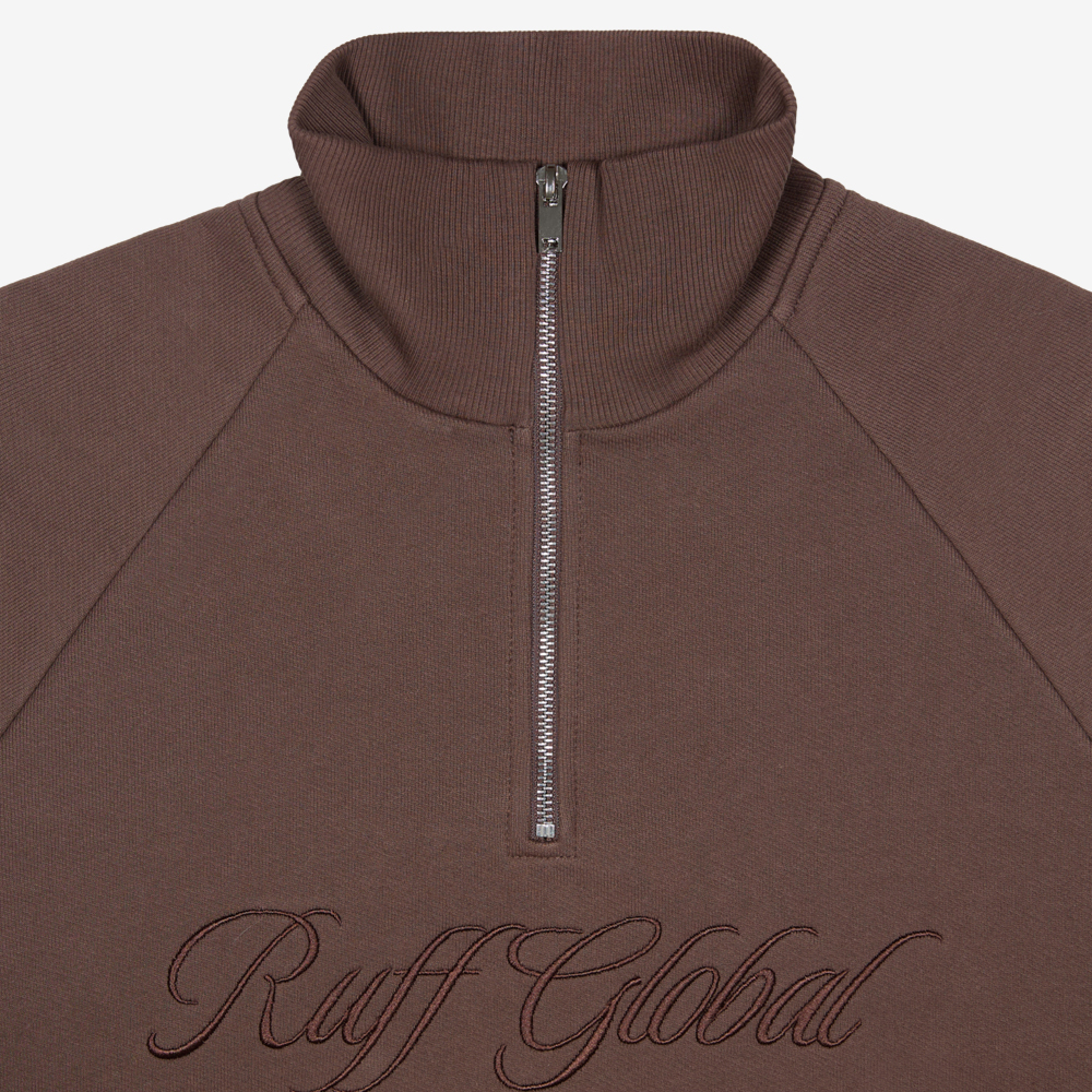 Half-Zip Sweatshirt, Coffee#112098