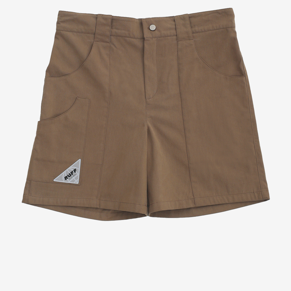 Cargo Embroidered Cursive Shorts, Beige #112041