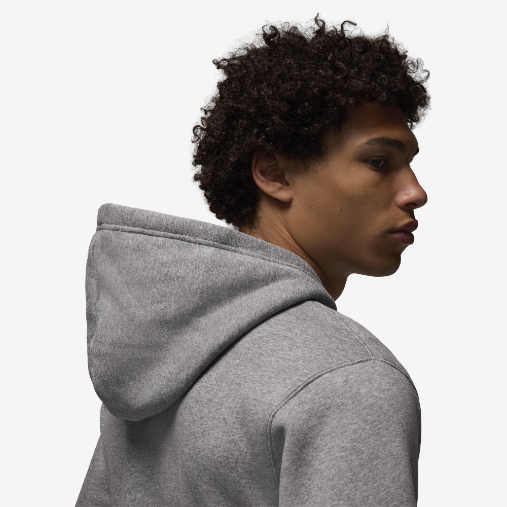 Brooklyn Fleece Pullover Hoodie, Carbon Heather/White#114487