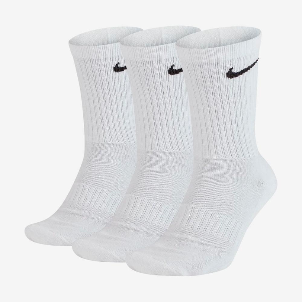 Everyday Cushioned Crew Socks 3Pr, White/Black#59181