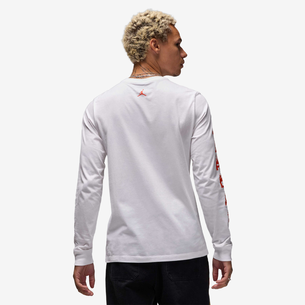 Flame Jumpman Longsleeve, White/Team Orange/Team Orange#114312