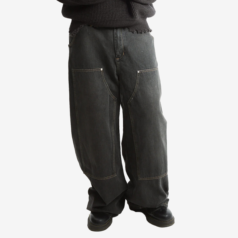 "Vintage Wide" Jeans, Gray#112689
