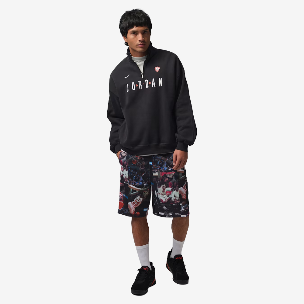 Flight Printed Cat Scratch Shorts, Black#113803