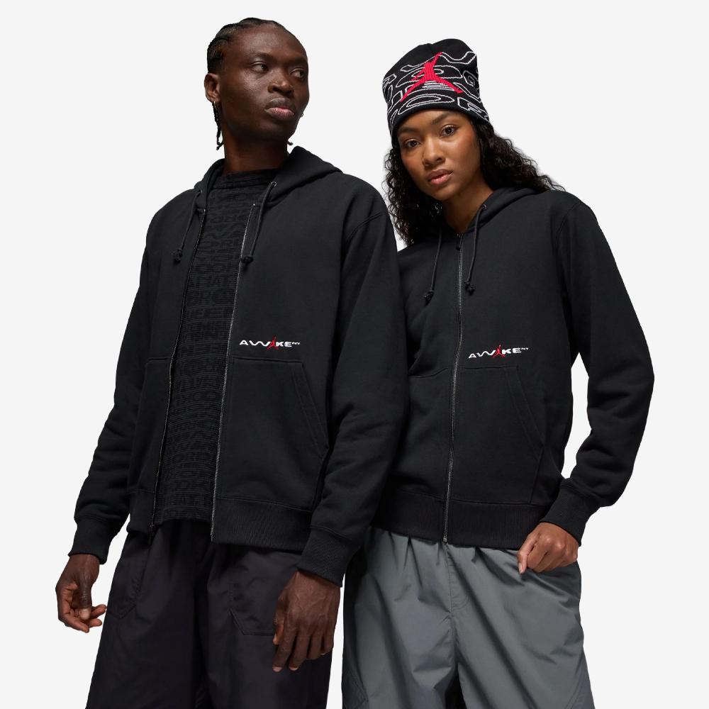 Awake NY x Air Jordan Full-Zip Fleece Hoodie, Black