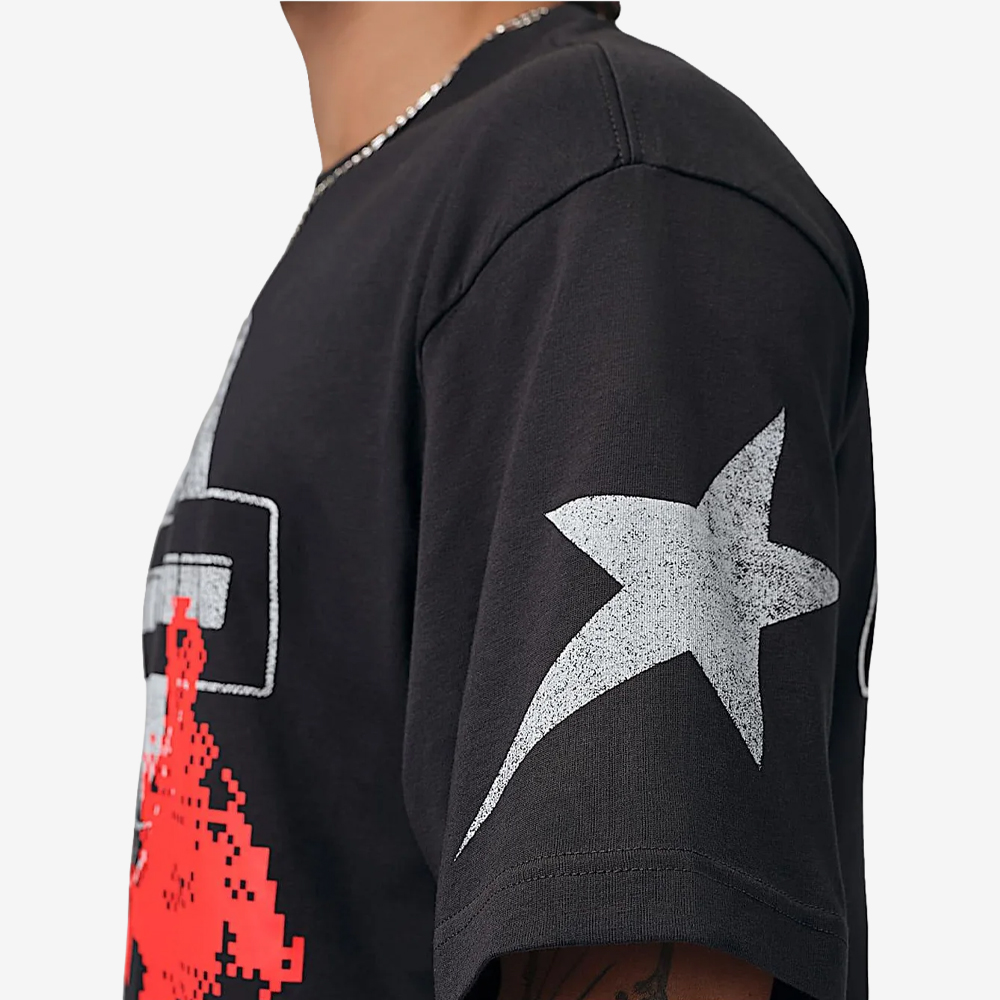 Star Graphic T-Shirt, Black#115262