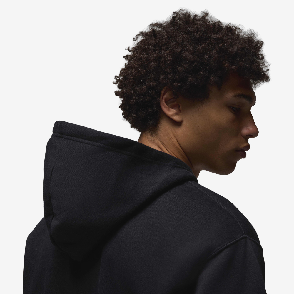 Brooklyn Fleece Pullover Hoodie, Black/White#114473