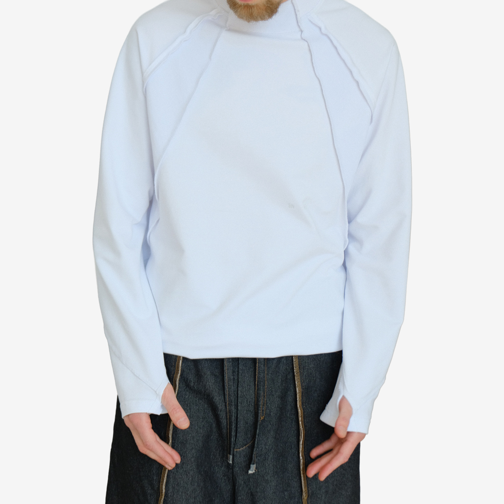 Capsule "in   air" Cotton Longsleeve With Pockets, White#112800