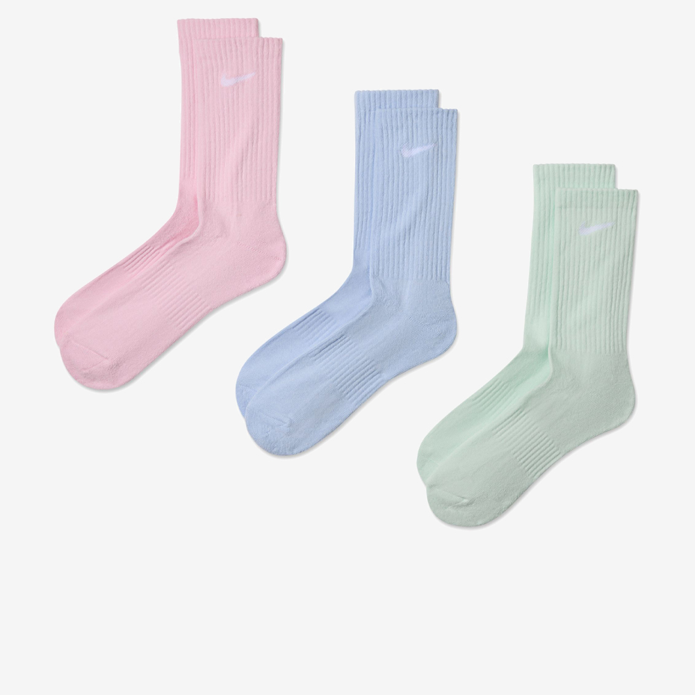 Everyday Cushioned Crew 3Pr, Pink/Blue/Green#115176