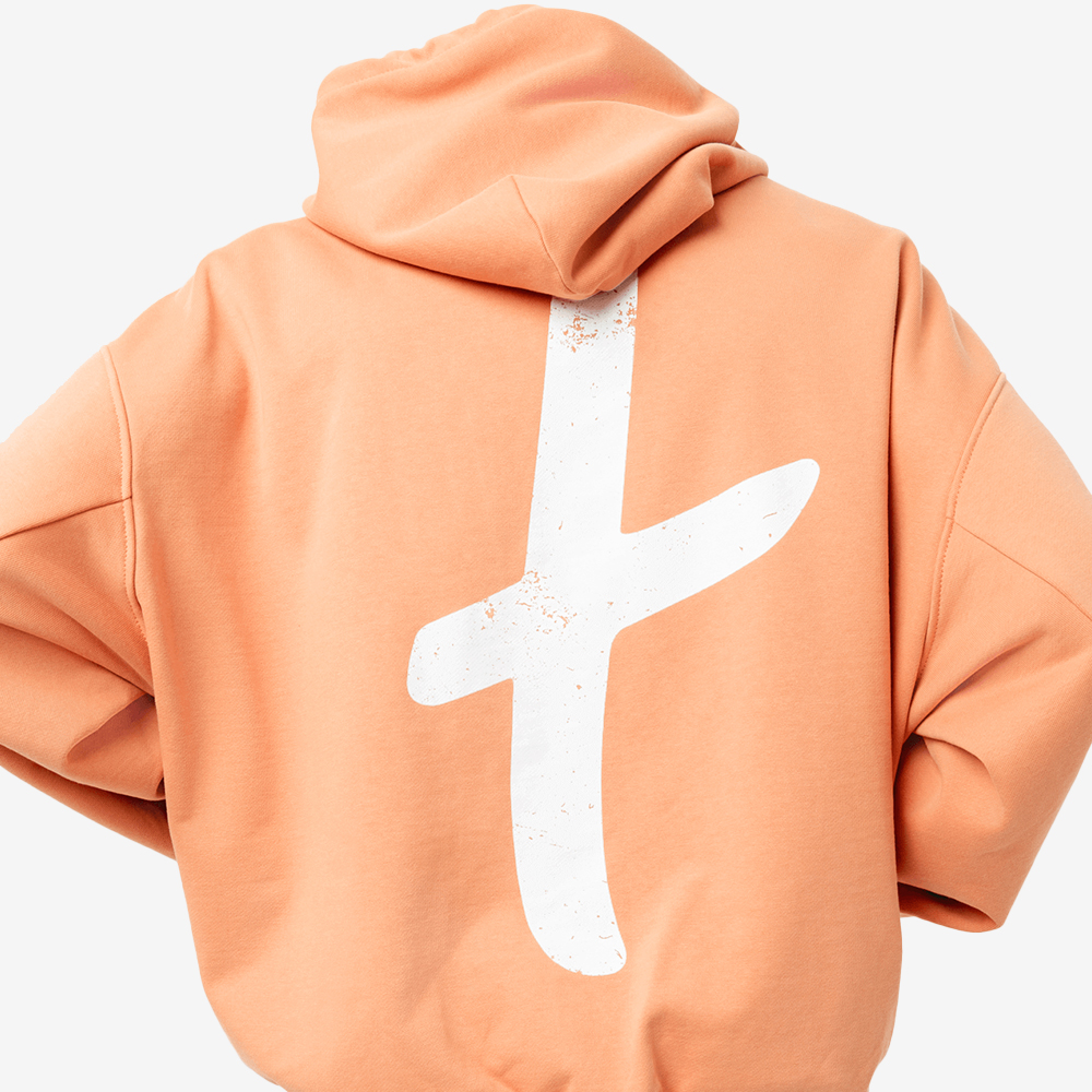 "Vintage Logo" Hoodie, Orange#112696