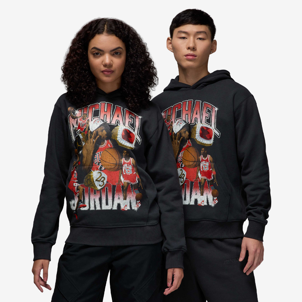 Flight Fleece Graphic Pullover Hoodie, Off-Noir#113444