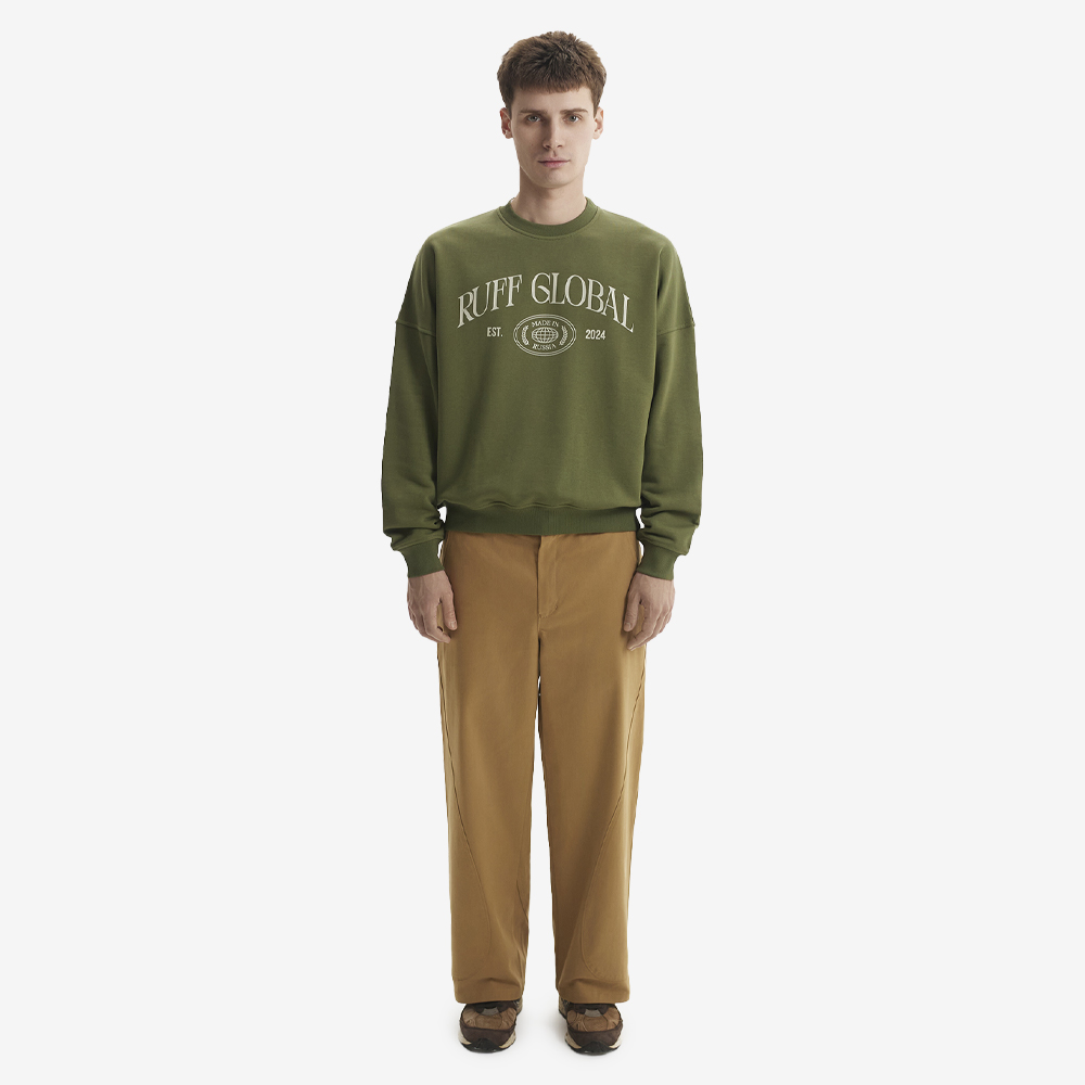 Oversized Sweatshirt, Khaki#109552