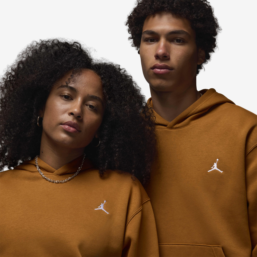Brooklyn Fleece Pullover Hoodie, Desert Bronze/White