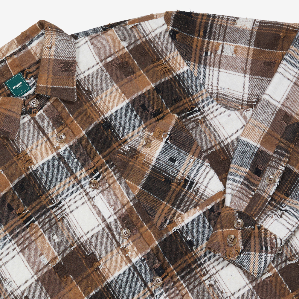 Flannel Shirt, Brown#112084