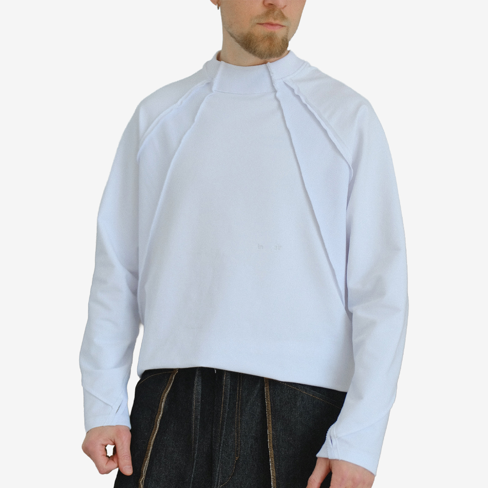 Capsule "in   air" Cotton Longsleeve With Pockets, White#112801